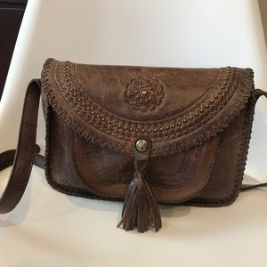 Brown smooth Leather satchel bag